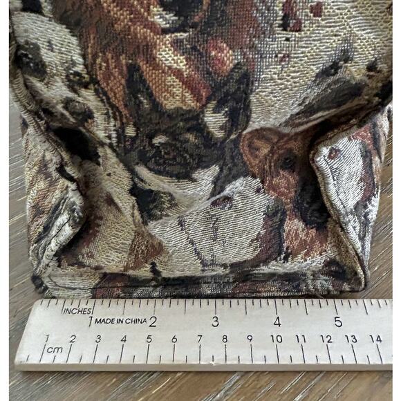 Vintage Puppy Dog Print Tapestry Tote Bag Large Carryall Novelty Y2K - Picture 10 of 10